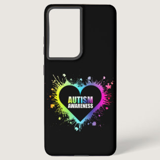 Autism Awareness Colorful Splatter Heart product Samsung Galaxy S21 Ultra Case