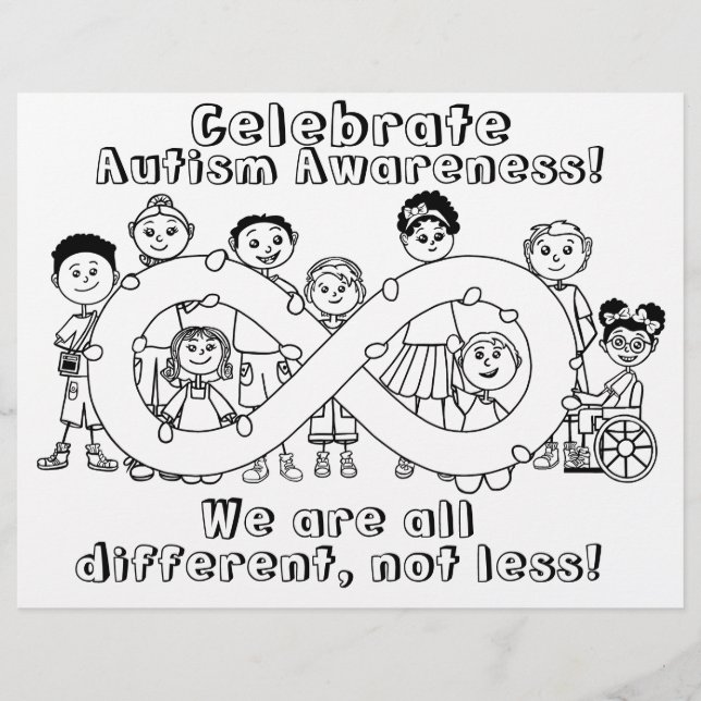 Autism Awareness Coloring Page (Front)