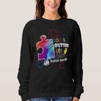 Autism Awareness Colour Outside The Liner Puzzle P Sweatshirt