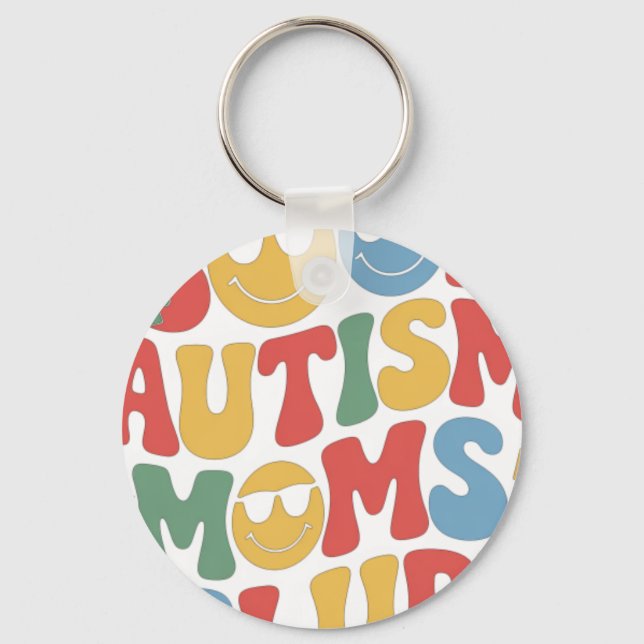Autism Awareness Cool Autism Moms Clu Keychain (Front)