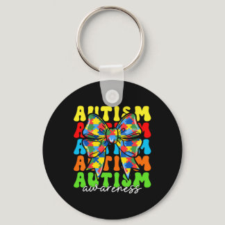 Autism Awareness Coquette Bow Men Women Kids Boys  Keychain