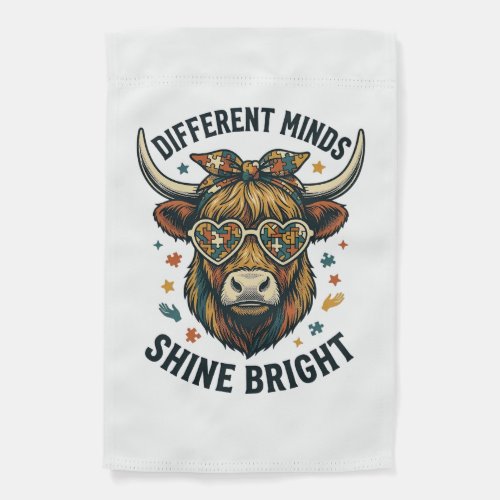 Autism Awareness Cow Vintage Engraving Support Des Garden Flag