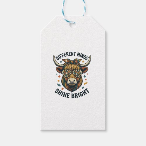 Autism Awareness Cow Vintage Engraving Support Des Gift Tags