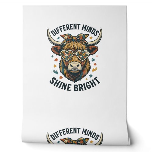 Autism Awareness Cow Vintage Engraving Support Des Wallpaper