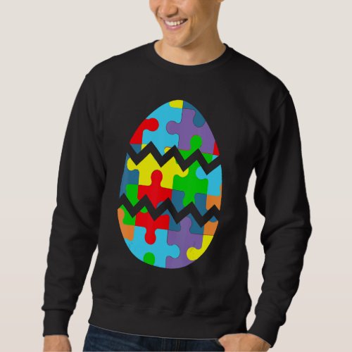Autism Awareness Cute Easter Egg Puzzle Sweatshirt