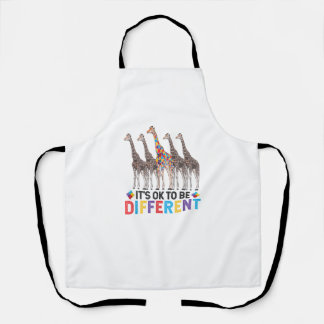 Autism Awareness Cute Giraffe Animal It's Ok To Be Apron