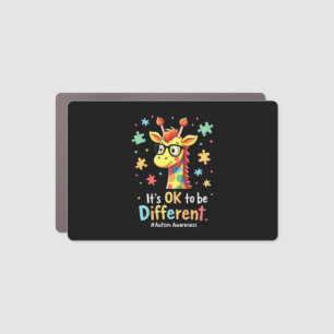 Autism Awareness Cute Giraffe Animal Its Ok To Be Car Magnet