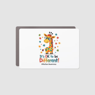 Autism Awareness Cute Giraffe Animal Its Ok To Be  Car Magnet