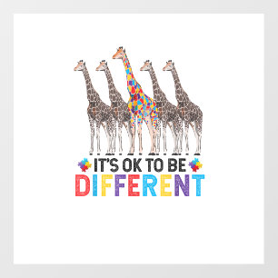 Autism Awareness Cute Giraffe Animal It's Ok To Be Floor Decals