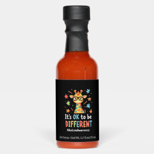 Autism Awareness Cute Giraffe Animal Its Ok To Be Hot Sauces