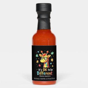 Autism Awareness Cute Giraffe Animal Its Ok To Be Hot Sauces