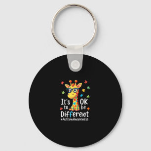 Autism Awareness Cute Giraffe Animal Its Ok To Be Keychain