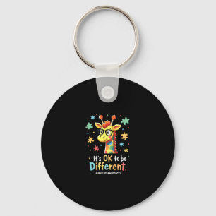 Autism Awareness Cute Giraffe Animal Its Ok To Be Keychain