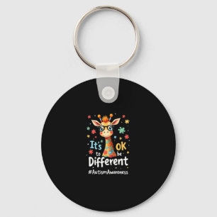 Autism Awareness Cute Giraffe Animal Its Ok To Be Keychain