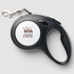 Autism Awareness Cute Giraffe Animal It's Ok To Be Retractable Pet Leash