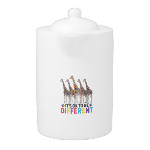 Autism Awareness Cute Giraffe Animal It's Ok To Be Teapot