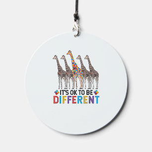 Autism Awareness Cute Giraffe Animal It's Ok To Be Wind Chime