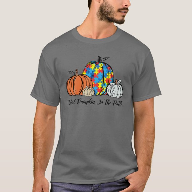Autism Awareness Cutest Pumpkin In The Patch Fall T-Shirt (Front)