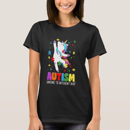 Autism awareness Dabbing unicorn puzzle piece kids T-Shirt