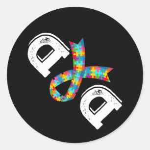 Autism Awareness Dad Father Acceptance Diffirent R Classic Round Sticker