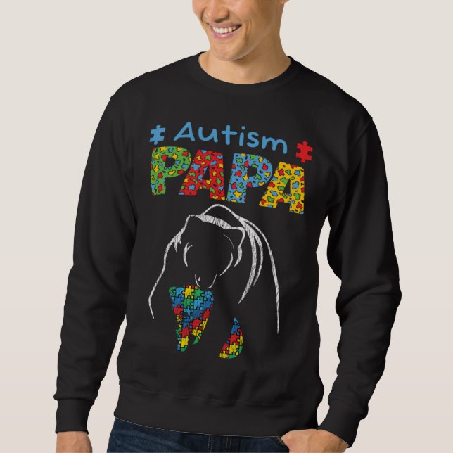 Autism Awareness Dad Father Autistic Kid Awareness Sweatshirt (Front)