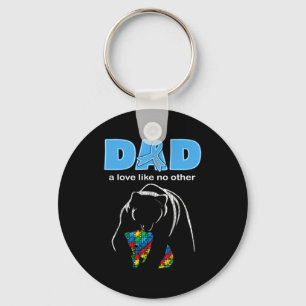 Autism Awareness Dad Father Love Proud Autism Son Keychain
