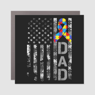 Autism Awareness Dad USA Flag Fathers day Car Magnet