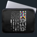 Autism Awareness Dad USA Flag Fathers day Laptop Sleeve<br><div class="desc">Autism Awareness Dad USA Flag Fathers day</div>