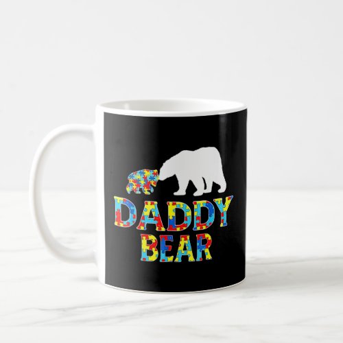 Autism Awareness Daddy Bear Puzzle Support Autisti Coffee Mug