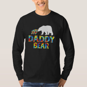 Autism Awareness Daddy Bear Puzzle Support Autisti T-Shirt