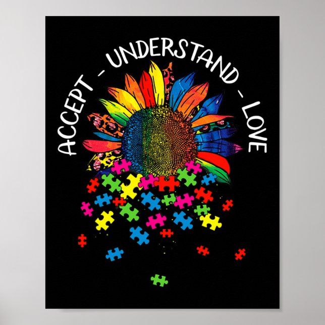 Autism Awareness Daisy Flower Accept Understand Lo Poster (Front)