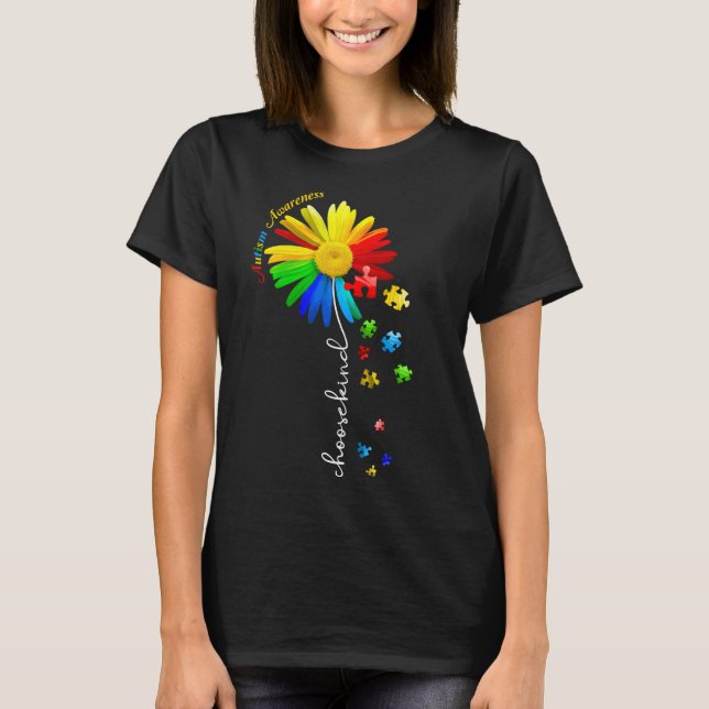 Autism Awareness Daisy Flower Choose Kind T-Shirt (Front)