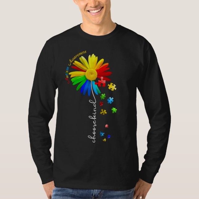 Autism Awareness Daisy Flower Choose Kind T-Shirt (Front)