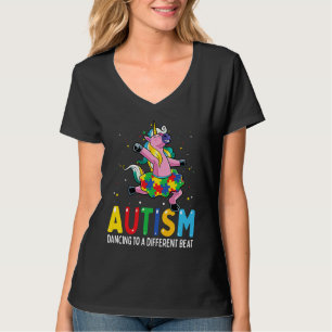 Autism Awareness Dancing Unicorn Puzzle Piece Kids T-Shirt