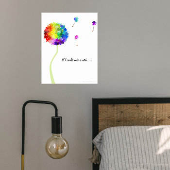Autism Awareness Dandelion Wishes Poster by NightOwlsMenagerie at Zazzle
