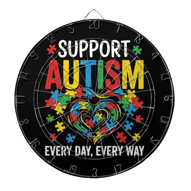Autism awareness dart board (Front)