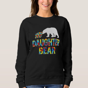 Autism Awareness Daughter Bear Puzzle Support Auti Sweatshirt