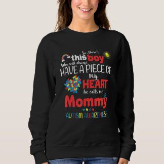 Autism Awareness Day Autistic Boy  Autism Mommy Sweatshirt