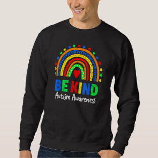 Autism Awareness Day  Colorful Rainbow Be Kind Kid Sweatshirt