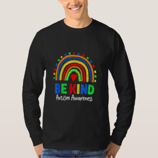 Autism Awareness Day  Colorful Rainbow Be Kind Kid T-Shirt