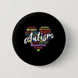 Autism Awareness Day Month Colours Button