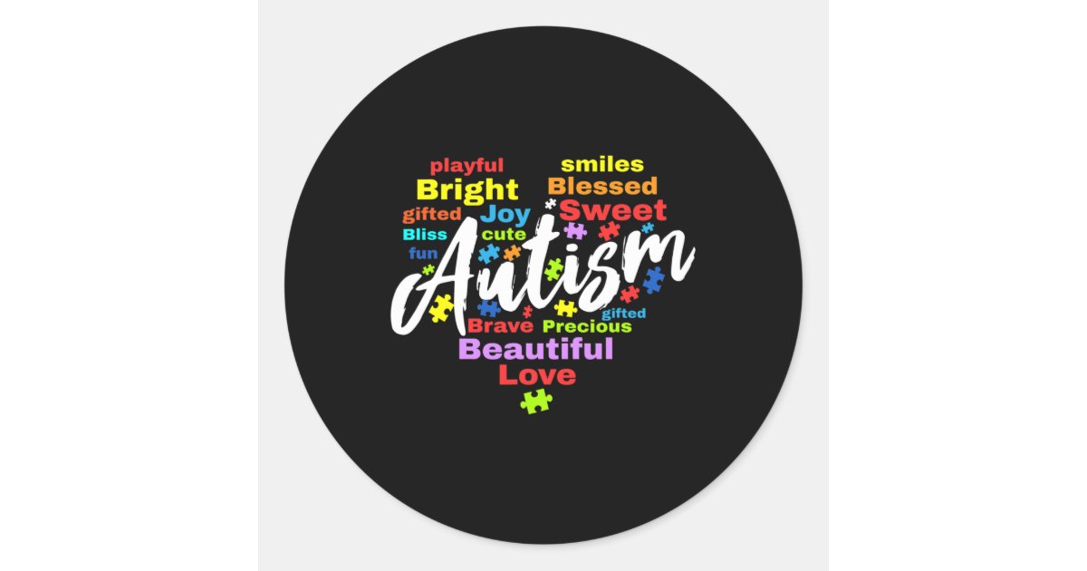 Autism Awareness Day Month Colours Classic Round Sticker | Zazzle