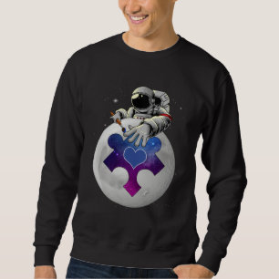 Autism Awareness Day Outer Space Astronaut Puzzle  Sweatshirt