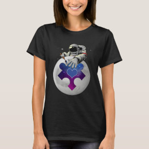 Autism Awareness Day Outer Space Astronaut Puzzle T-Shirt