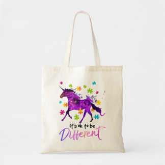 Autism Awareness Day Unicorn Gift, It's Ok To Be D Tote Bag