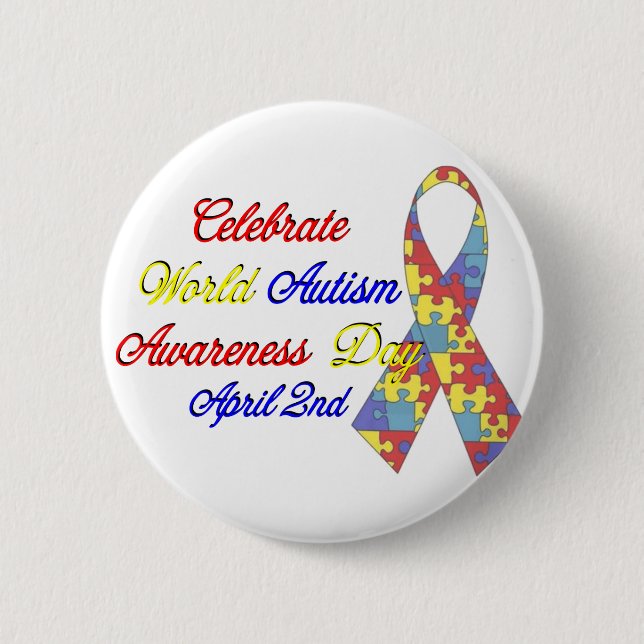 Autism Awareness Dayu Button (Front)
