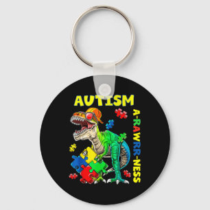 Autism Awareness Dino Autistic Toddler Boys Cute D Keychain