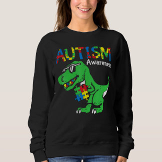 Autism Awareness Dino Autistic Toddler Boys Cute D Sweatshirt