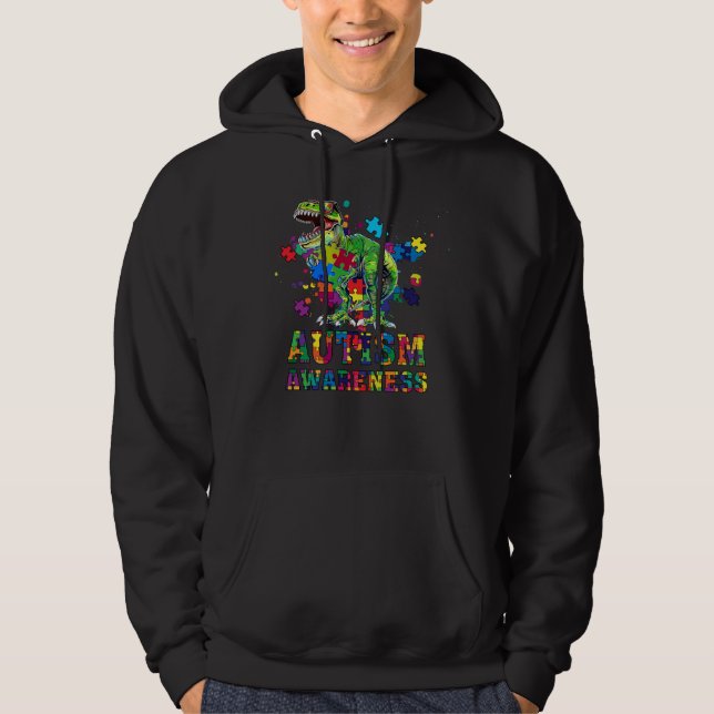 autism awareness dinosau hoodie (Front)