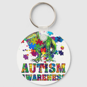 autism awareness dinosau keychain